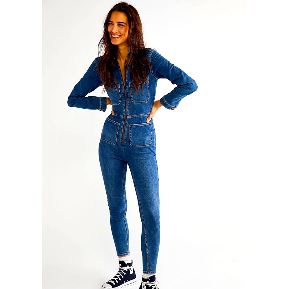 Free people zip up Lennox Jumpsuit